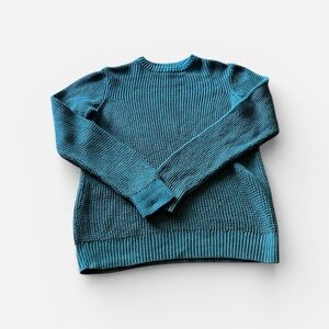 PACT GREEN ORGANIC TEXTURED COTTON CREWNECK 80’s Y2K RIBBED SWEATER GD COND SM